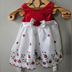 YOUNGLAND BABY Beautiful Infants Red & Floral Fancy Dress